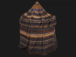 Cylindrical Nomad Tent Market Stall 3D Модель