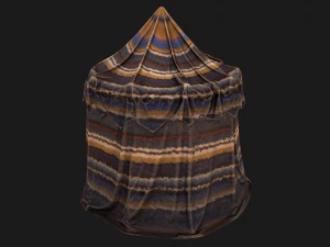 Cylindrical Nomad Tent Market Stall 3D Model