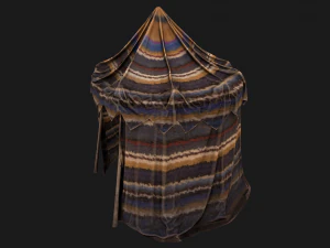 Cylindrical Nomad Tent Market Stall 3D Model