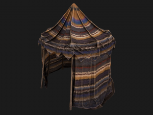 Cylindrical Nomad Tent Market Stall 3D Модель