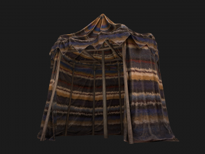 Cylindrical Nomad Tent Market Stall 3D Модель