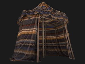 Cylindrical Nomad Tent Market Stall 3D Модель