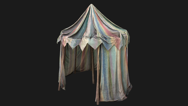 Medieval Circus Tent Market Stall 3D Модель .c4d .max .obj .3ds .fbx .stl .blend 