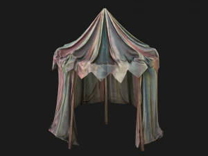 Medieval Circus Tent Market Stall 3D Model