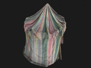 Medieval Circus Tent Market Stall 3D Model