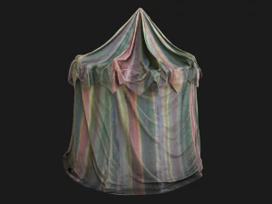 Medieval Circus Tent Market Stall 3D Model