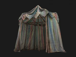 Medieval Circus Tent Market Stall 3D Model