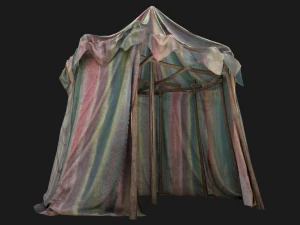 Medieval Circus Tent Market Stall 3D Model