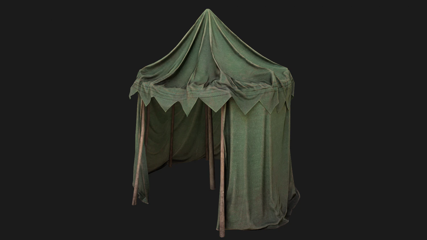 Green Army Military Tent 3D Model .c4d .max .obj .3ds .fbx .stl .blend 