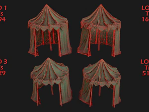 Green Army Military Tent 3D Model