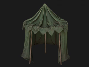 Green Army Military Tent 3D Model