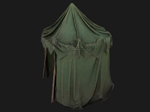 Green Army Military Tent 3D Model