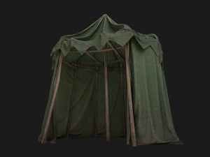 Green Army Military Tent 3D Model