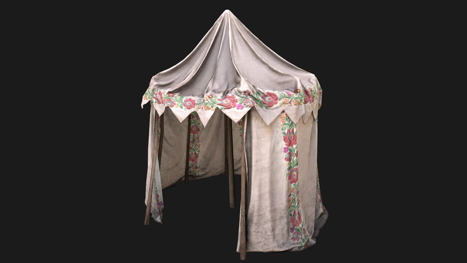 Fair Ukrainian Tent Market Stalls 3D Model .c4d .max .obj .3ds .fbx .stl .blend 