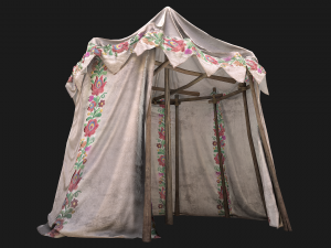 Fair Ukrainian Tent Market Stalls Modello 3D