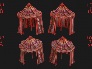 Fair Tent Market Stall Model 3D