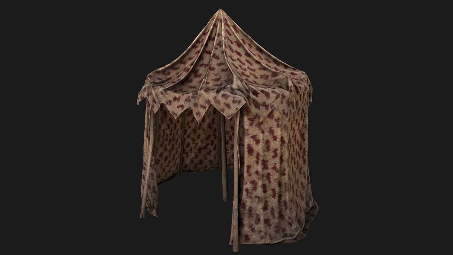 Ancient Tent Market Stall 3D Model .c4d .max .obj .3ds .fbx .stl .blend