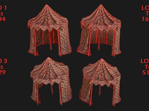 Ancient Tent Market Stall 3D Model