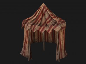 Medieval Fair Tent Market Stall 3D Model