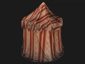 Medieval Fair Tent Market Stall 3D Model