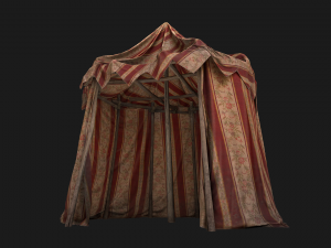 Medieval Fair Tent Market Stall 3D Model