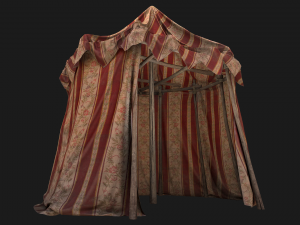 Medieval Fair Tent Market Stall 3D Model