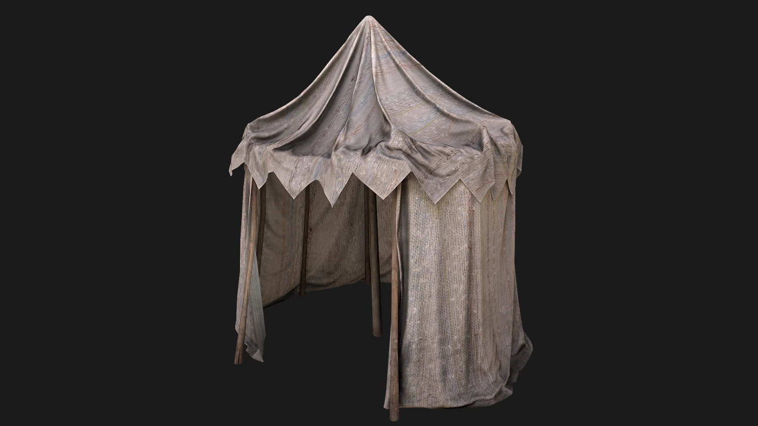 Cylindrical White Tent Market Stall 3D Model .c4d .max .obj .3ds .fbx .stl .blend 