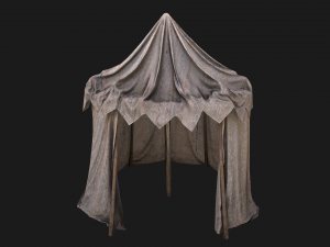 Cylindrical White Tent Market Stall 3Dモデル