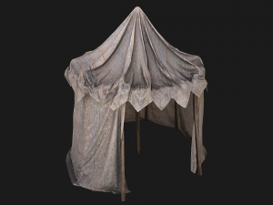 Cylindrical White Tent Market Stall 3Dモデル