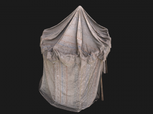 Cylindrical White Tent Market Stall 3Dモデル