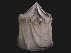 Cylindrical White Tent Market Stall 3Dモデル