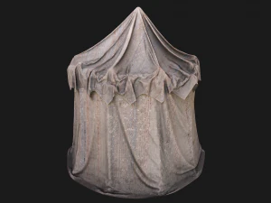 Cylindrical White Tent Market Stall 3D Model
