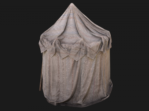 Cylindrical White Tent Market Stall 3Dモデル