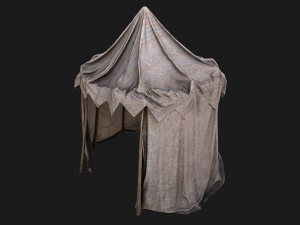 Cylindrical White Tent Market Stall 3Dモデル