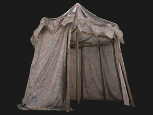 Cylindrical White Tent Market Stall 3Dモデル