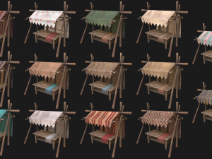Market Stalls Tent Pack 3D Model