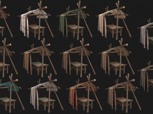 Market Stalls Tent Pack 3D Model