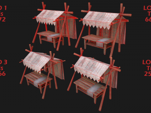 Market Stalls Tent Pack 3D Model