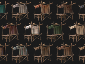 Medieval Market Stalls Tent Pack Model 3D