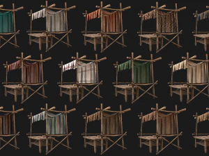 Medieval Market Stalls Tent Pack 3D Model