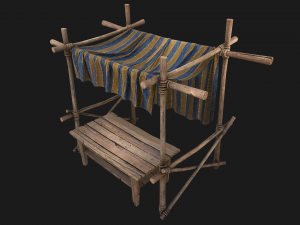 Medieval Market Stalls Tent Pack Model 3D