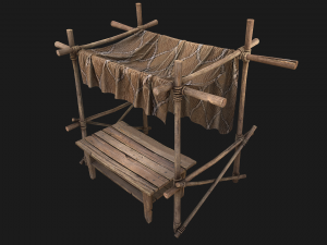 Medieval Market Stalls Tent Pack Model 3D
