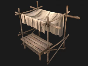 Medieval Market Stalls Tent Pack 3D Model