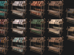 Street Market Stalls Tent Pack 3D Model