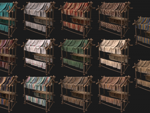 Street Market Stalls Tent Pack 3D Модель