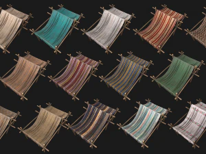 Market Stalls Tent Camping Pack Bazaar Merchant Stand set 3D Model