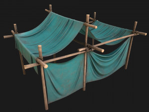 Market Stalls Tent Camping Pack 3D Model