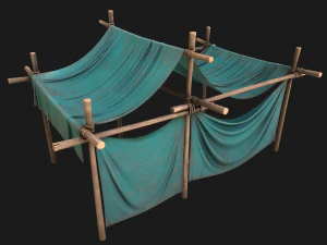 Market Stalls Tent Camping Pack Bazaar Merchant Stand set 3D Model