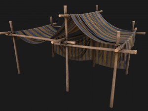 Market Stalls Tent Camping Pack 3D Model