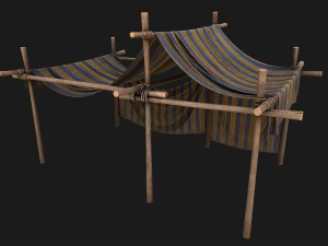 Market Stalls Tent Camping Pack Bazaar Merchant Stand set 3D Model